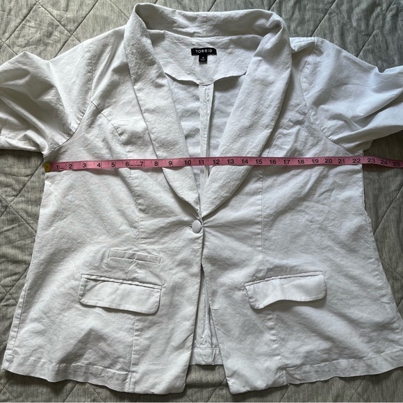 Torrid White Linen Blazer Size 2XL - Picture 4 of 9